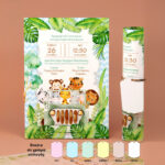 Προσκλητήριο βάπτισης αγόρι, Ζωάκια της ζούγκλας