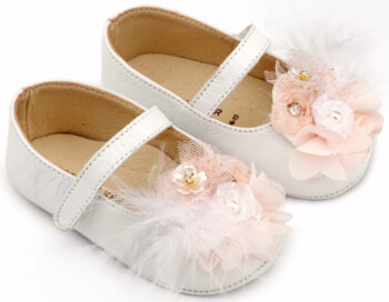Βαπτιστικό Παπούτσι Αγκαλιάς BABYWALKER MI1663-WHITE-PINK